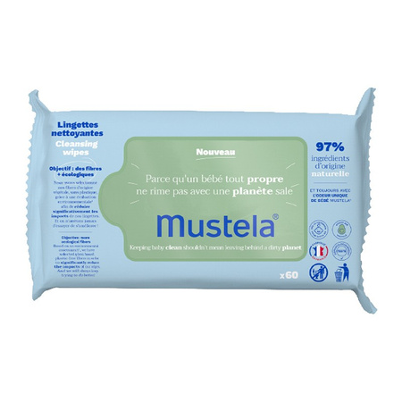 Mustela Bebe Nawilżane chusteczki oczyszczające Lyocell 3 x 60 sztuk