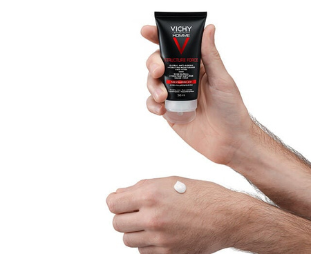 Vichy Homme Structure Force Przeciwzmarszczkowy krem wzmacniający z kwasem hialuronowym 50 ml