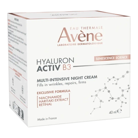 AVENE HYALURON ACTIV B3 Multiintensywny krem na noc 40ml + Krem pod oczy 15ml Zestaw promocyjny