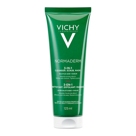 Vichy Normaderm 3 w 1 Oczyszczanie, peeling, maska, 125 ml