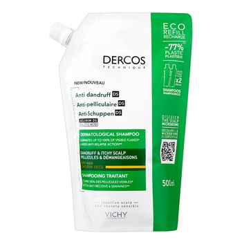 Vichy Dercos DS Szampon przeciwłupieżowy włosy suche opakowanie uzupełniające 500 ml