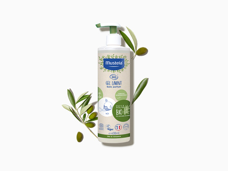 Mustela BIO Żel do mycia ciała i włosów od 1 dnia życia 400 ml