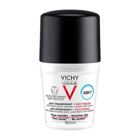 Vichy Homme Antyperspirant w kulce przeciw śladom na ubraniach 48h 50 ml