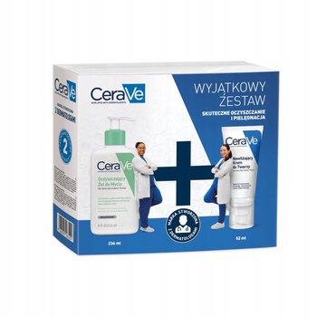 CeraVe Zestaw Nawilżający krem do twarzy + Oczyszczający żel do mycia 236ml