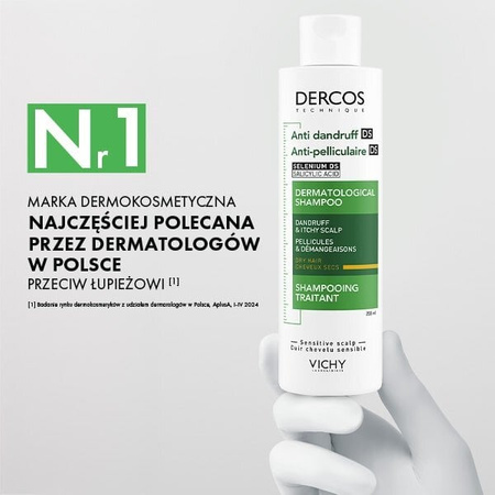 Vichy Dercos Szampon przeciwłupieżowy włosy suche 200 ml