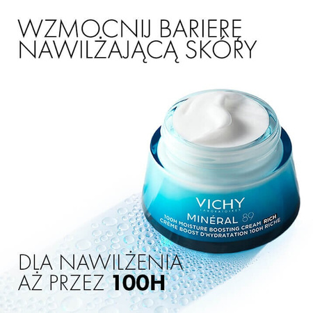 Vichy Mineral 89 Krem nawilżająco-odbudowujący 72h bogaty 50 ml