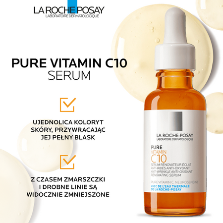 La Roche-Posay Pure Vitamin C10 Serum przeciwzmarszczkowe przywracające skórze blask 30 ml