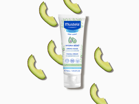 Mustela Hydra Bebe Krem do twarzy z organicznym awokado 40 ml