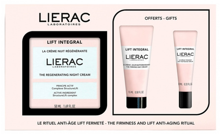 LIERAC LIFT INTEGRAL Krem na noc 50 ml + Krem na dzień 15 ml + Serum 10 ml Zestaw