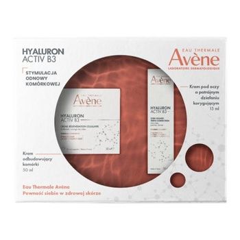 AVENE HYALURON ACTIV B3 Krem odbudowujący komórki 50ml + Krem pod oczy 15ml Zestaw promocyjny