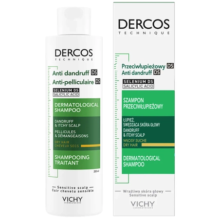 Vichy Dercos Szampon przeciwłupieżowy włosy suche 200 ml
