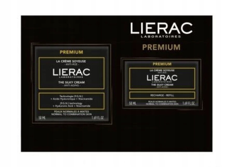 LIERAC Premium Jedwabisty krem przeciwzmarszczkowy 50ml+ REFILL 50ml Zestaw