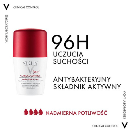 VICHY ANTYPERSPIRANT CLINICAL CONTROL 96H przeciw nadmiernej potliwości 50 ml