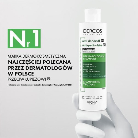 Vichy Dercos DS Szampon przeciwłupieżowy włosy normalne i przetłuszczające się 200 ml