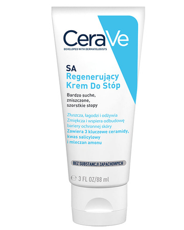 CeraVe SA Regenerujący krem do stóp z ceramidami do skóry bardzo suchej 88 ml