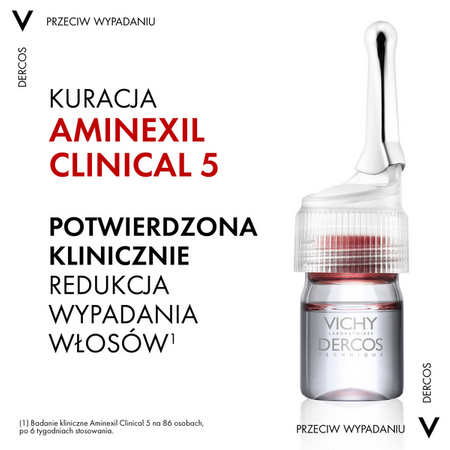 Vichy Dercos Aminexil Clinical 5  Kuracja przeciw wypadaniu włosów dla kobiet 6 ml 21 ampułek