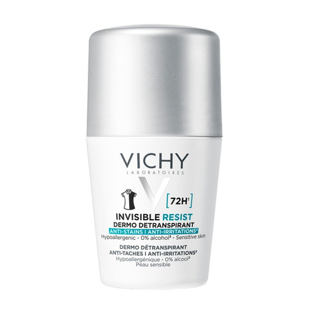 Vichy Invisible Resist 72h Antyperspirant roll-on przeciw śladom 50 ml