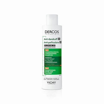 DERCOS SZAMPON PRZECIWŁUPIEŻOWY Z ODŻYWKĄ 2w1 200 ml