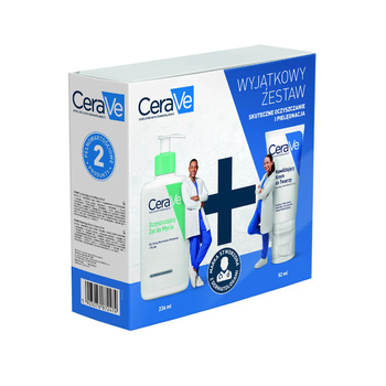 CeraVe Zestaw Nawilżający krem do twarzy + Oczyszczający żel do mycia 236ml