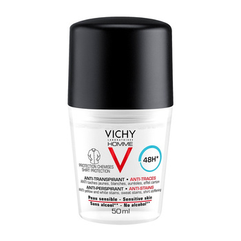 Vichy Homme Antyperspirant w kulce przeciw śladom na ubraniach 48h 50 ml
