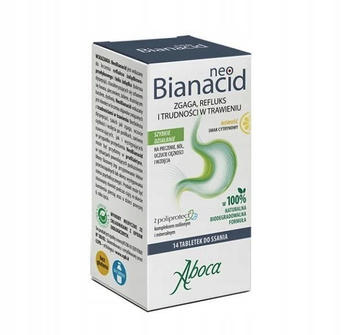 Aboca NeoBianacid Nadkwaśność i Refluks 14 tabletek do ssania o smaku cytrynowym