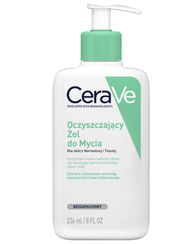 CeraVe Oczyszczający żel do mycia z ceramidami dla skóry normalnej i tłustej 236 ml