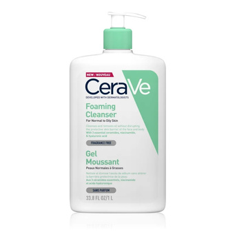 CeraVe Oczyszczający żel do mycia z ceramidami skóra normalna i tłusta 1 l