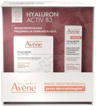 AVENE HYALURON ACTIV B3 Multiintensywny krem na noc 40ml + Krem pod oczy 15ml Zestaw promocyjny