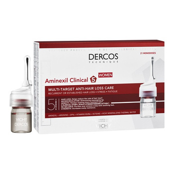 Vichy Dercos Aminexil Clinical 5  Kuracja przeciw wypadaniu włosów dla kobiet 6 ml 21 ampułek