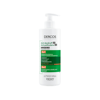 DERCOS  SZAMPON PRZECIWŁUPIEŻOWY Z ODŻYWKĄ 2w1 390 ml